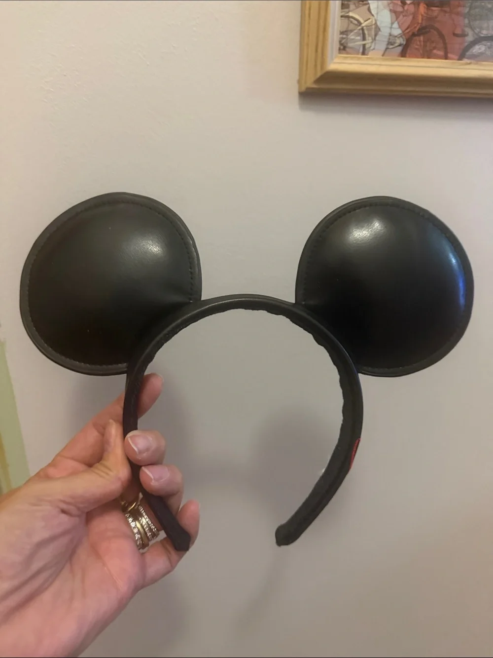 Faux Leather Black Mouse Ear Headband